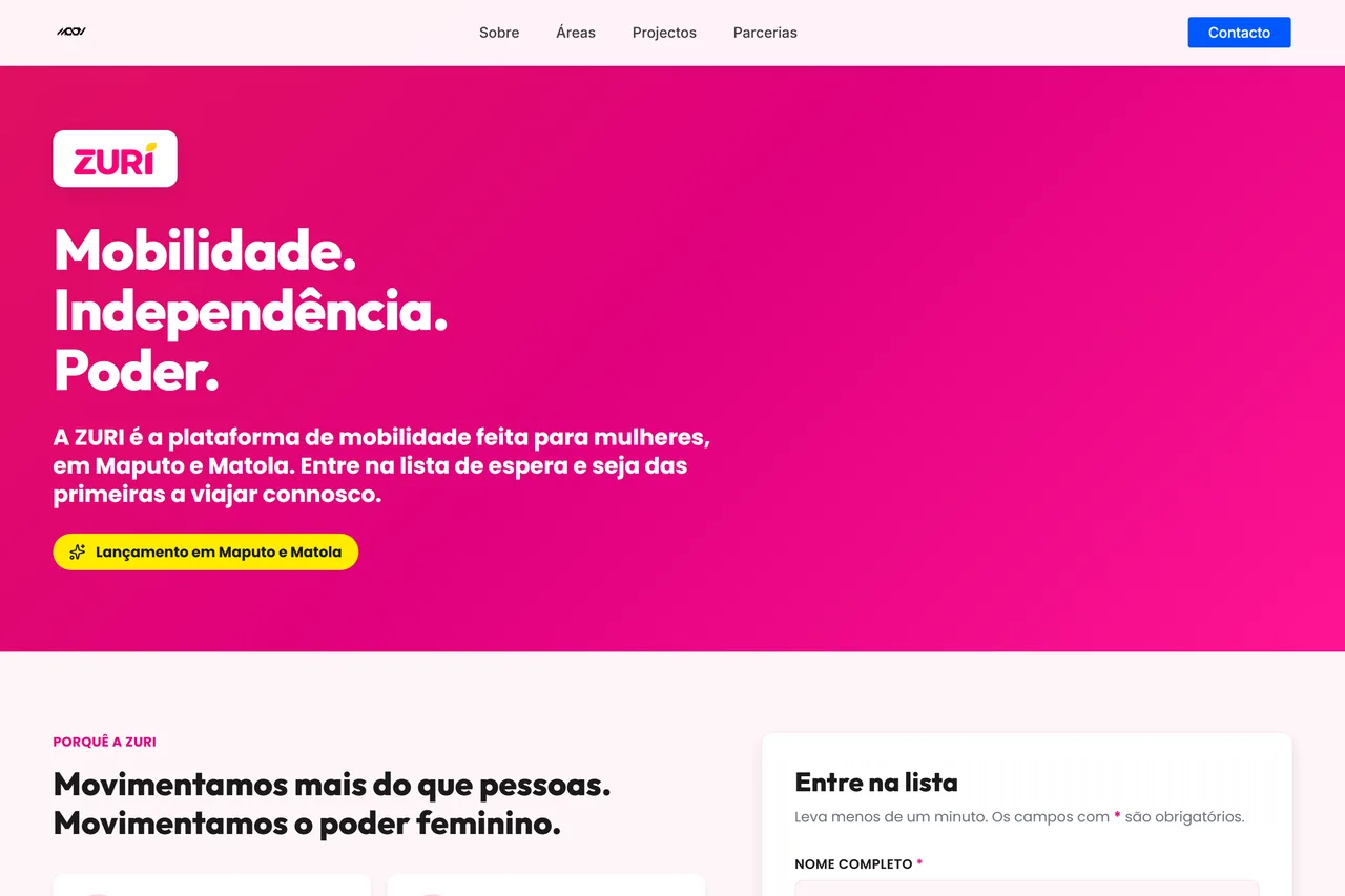 Captura de ecrã de Zuri